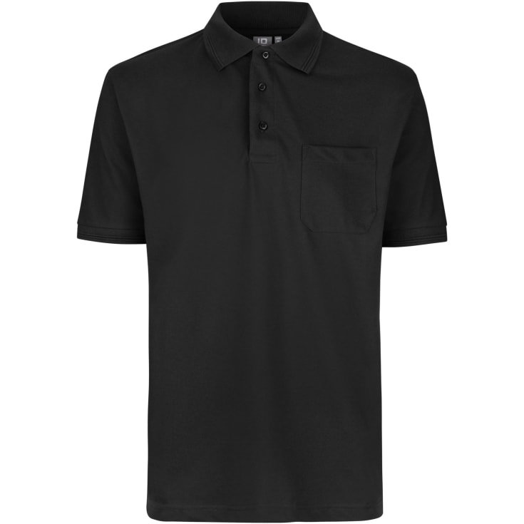 ID PRO Wear Polo T-shirt med brystlomme, Sort, L