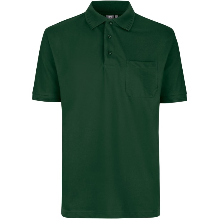 ID PRO Wear Polo T-shirt med brystlomme, Flaskegrøn, L