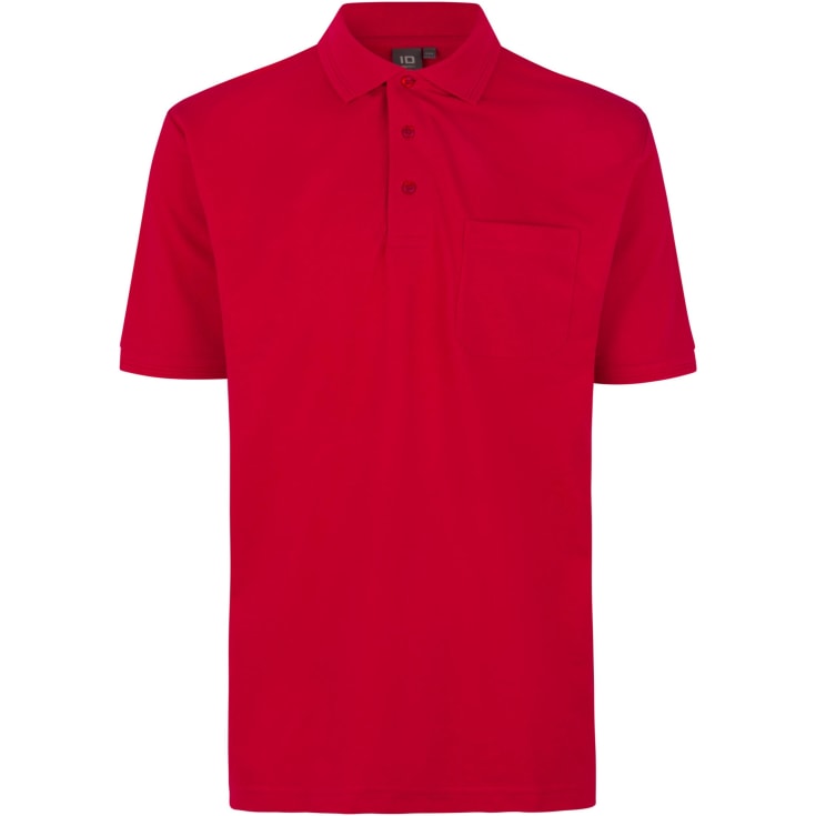 ID PRO Wear Polo T-shirt med brystlomme, Rød, L