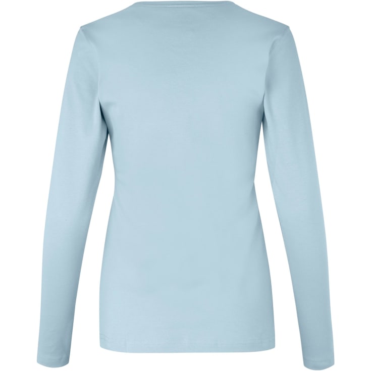 ID Interlock langærmet dame T-shirt, Light blue, S