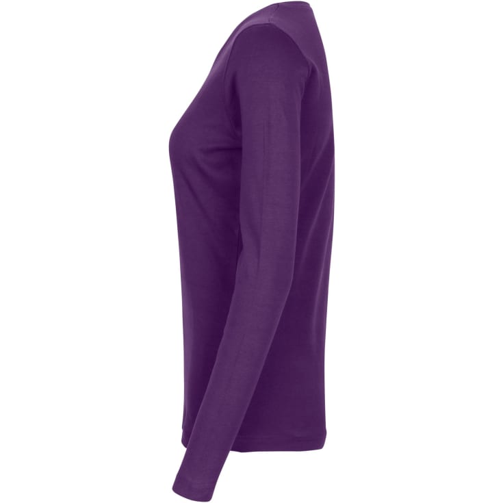 ID Interlock langærmet dame T-shirt, Lilla, L