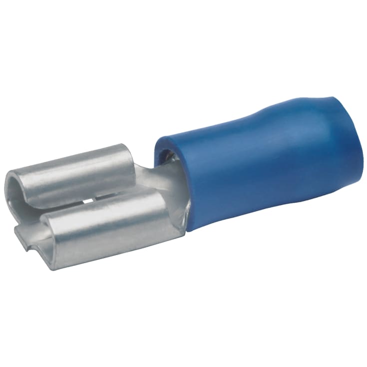 100 stk Spadestikmuffe Isoleret 2,8 x 0,8 mm, 1,5-2,5mm² blå