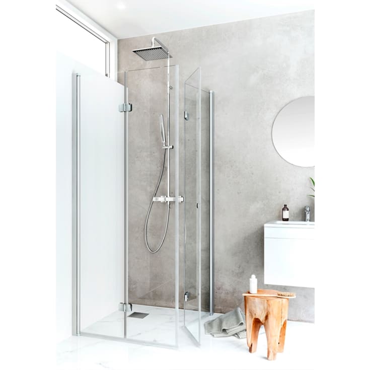 Hafa Igloo Pro dusjhjørne, 79x89 cm, klart glass, aluminium profil