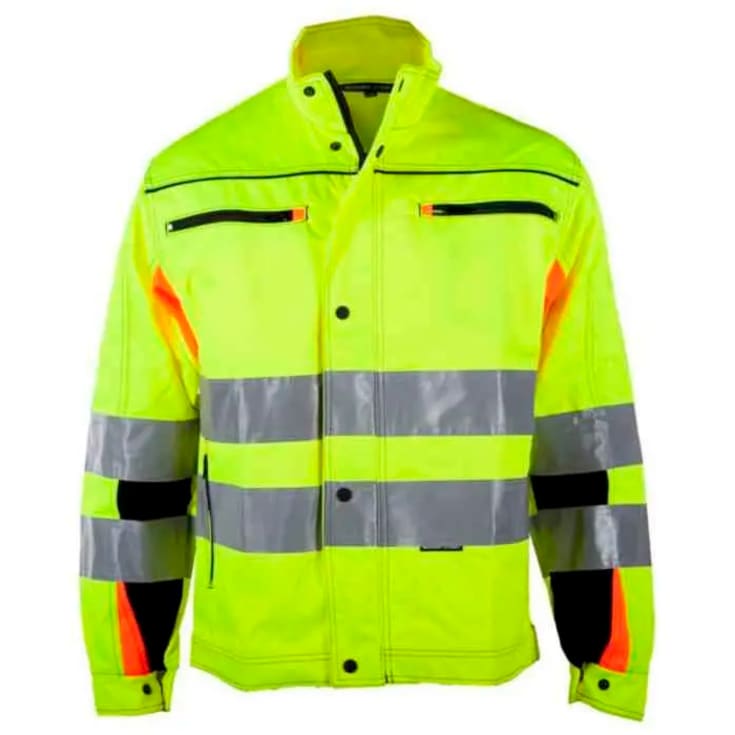 Bekken & Strøm Bergset arbeidsjakke, HiVis kl.3, unisex, str. 62, gul/sort