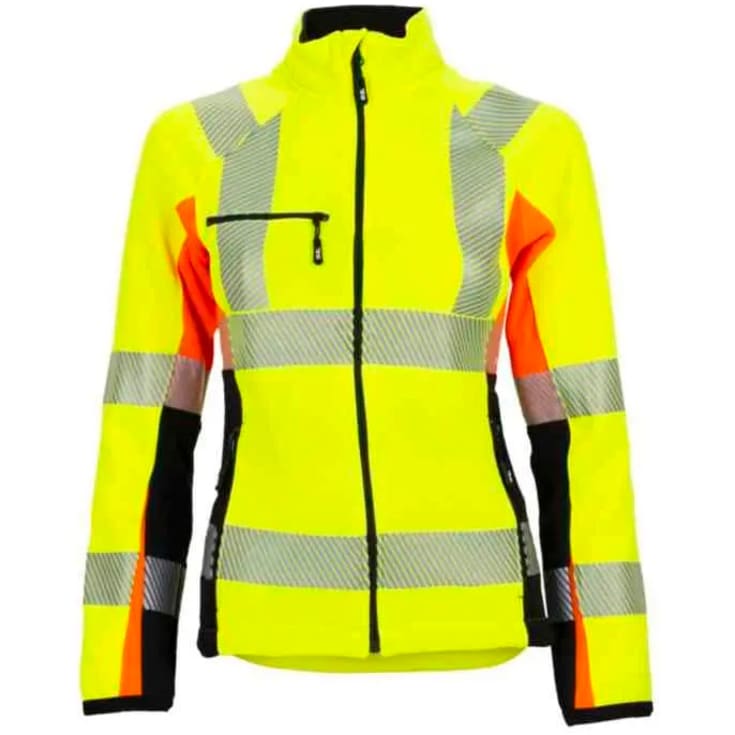 Bekken & Strøm Gjøvik fleecejakke, HiVis kl.2, dame, str. L, gul/sort