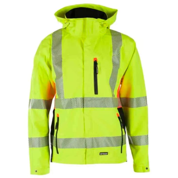 Bekken & Strøm Gjøvik skalljakke, HiVis kl.3, unisex, str. 5XL, gul/sort