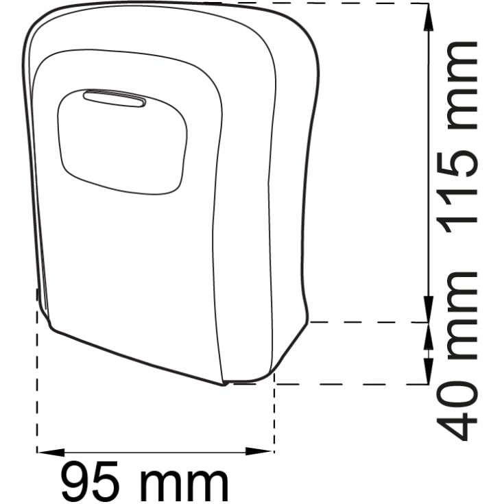 Nøgleboks 103, med kodehjul, sort