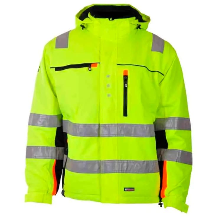 Bekken & Strøm Bergset vinterjakke, HiVis kl.3, unisex, str. 4XL, gul/sort