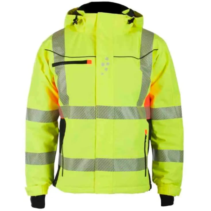 Bekken & Strøm Gjøvik allvær vinterjakke, HiVis kl.3, unisex, str. 2XL, gul/sort