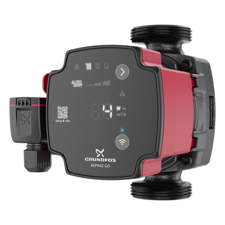 Grundfos Alpha2 GO 25-75 sirkulasjonspumpe 130 mm, varme