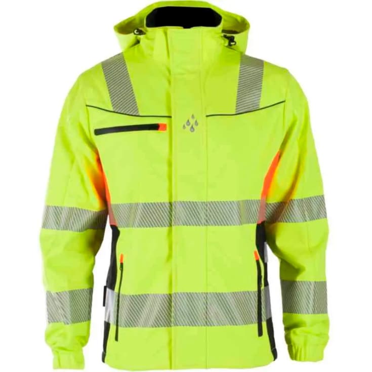 Bekken & Strøm Gjøvik softshelljakke, HiVis kl.3, unisex, str. S, gul/sort