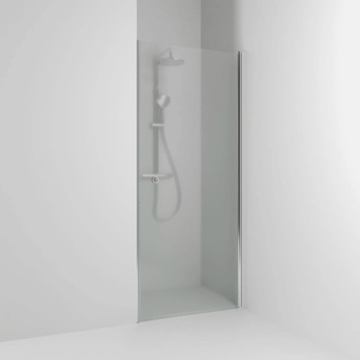 Svedbergs Skoga dusjnisje rett, 100 cm, frostet glass, alu blank profil