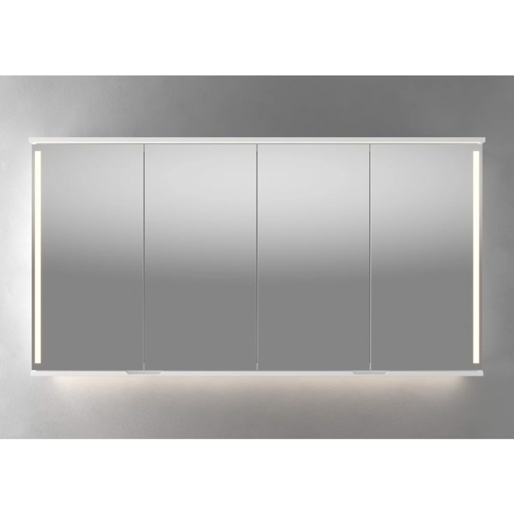 Linn Bad Sogn speilskap med integrert led lys, 160x84x18 cm, hvit matt