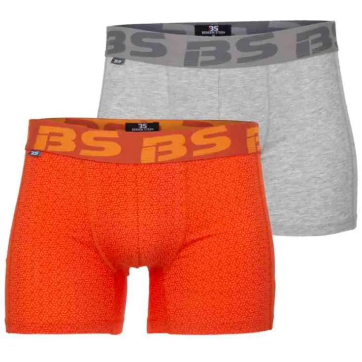 Bekken & Strøm Skrukkelia boxershorts, unisex, str. S, grå/oransje