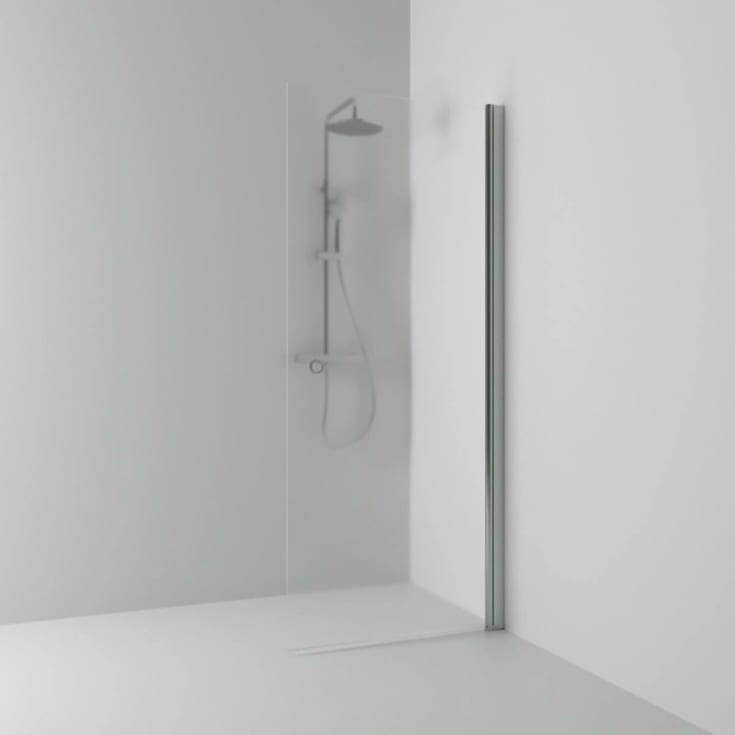 Svedbergs Skoga dusjvegg rett, 57 cm, frostet glass, alu matt profil