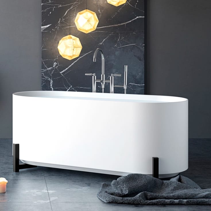 Westerbergs Vik badekar, 1600x700 mm, solid surface, hvit matt