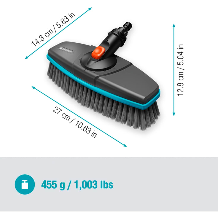 Gardena Cleansystem vaskebørste, roterbart hode, myk bust