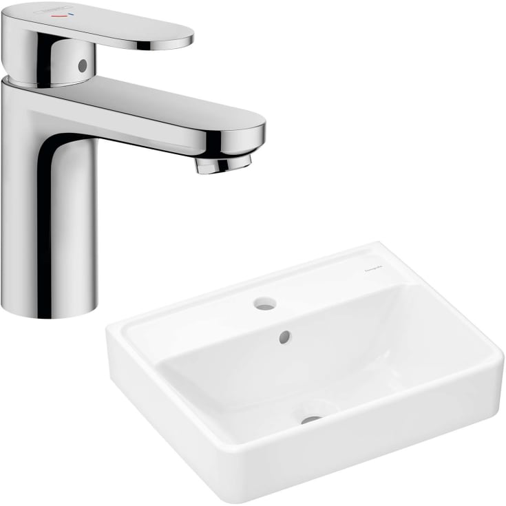 Hansgrohe Xanuia Q håndvask-pakke, 50x39 cm, hvid/krom