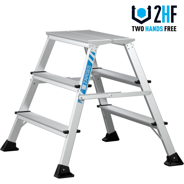 Zarges stige XLSTEP P, anodisert, bred, 3 trinn/0,74 m