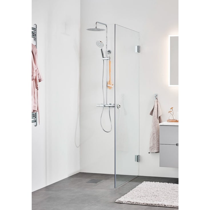 Hafa Infinity dusjdør, 100 cm, klart glass, krom profil