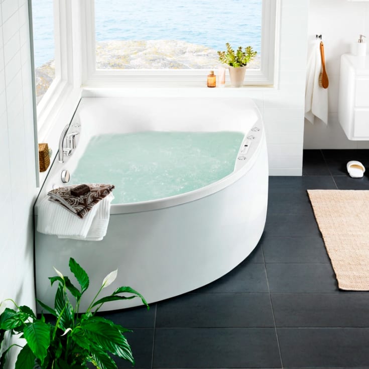 Westerbergs Ocean 170L Duo Executive boblebad, 1700x1255 mm, venstre, akryl, hvit