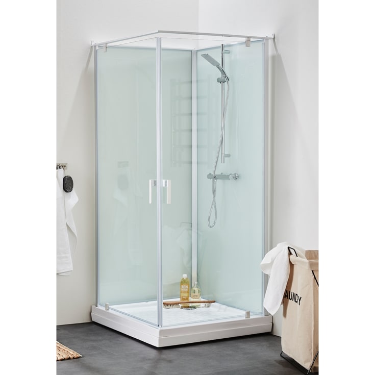 Hafa Breeze Square dusjkabinett, 90X90 cm, matt sølv/klart glass