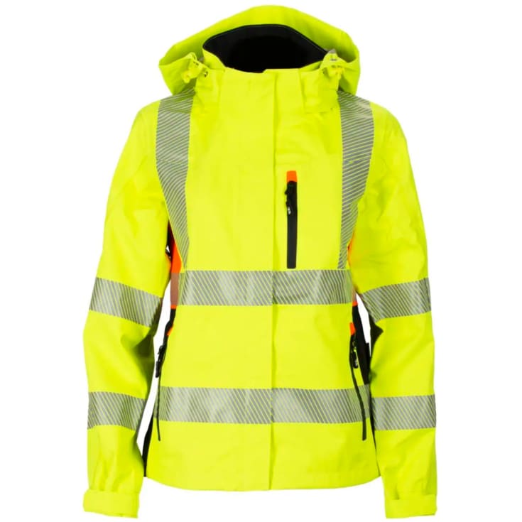 Bekken & Strøm Gjøvik skalljakke, HiVis kl.3, dame, str. M, gul/sort