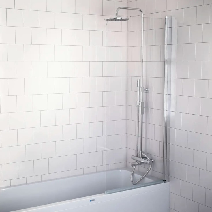 Nordhem Öland II badekarvegg, 152x70 cm, krom/klarglass