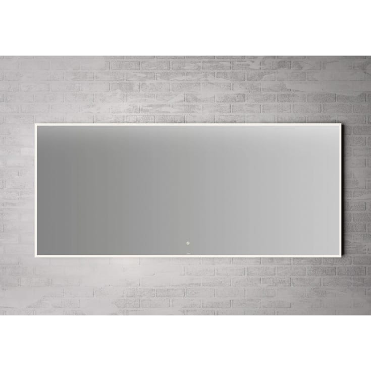 Linn Bad Vange speil med lysramme, 160x70x3 cm, hvit matt