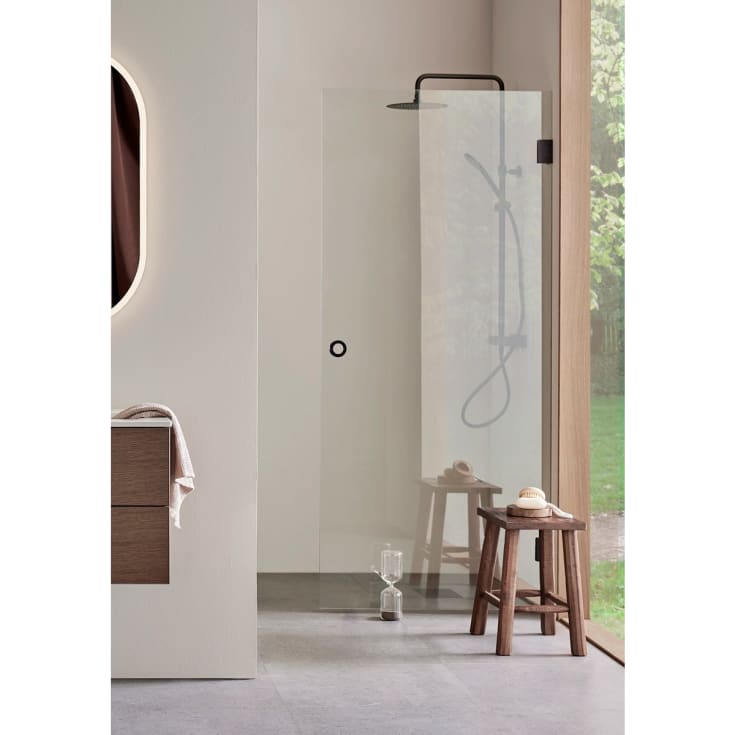 Hafa Infinity dusjdør, 100 cm, klart glass, sort profil