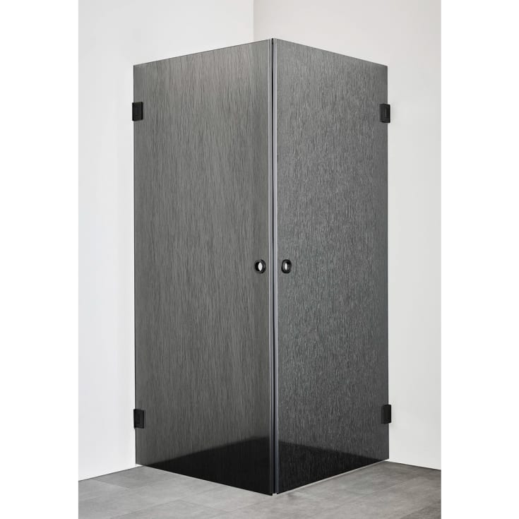 Hafa Infinity dusjhjørne, 90x90 cm, styren glass, sort profil