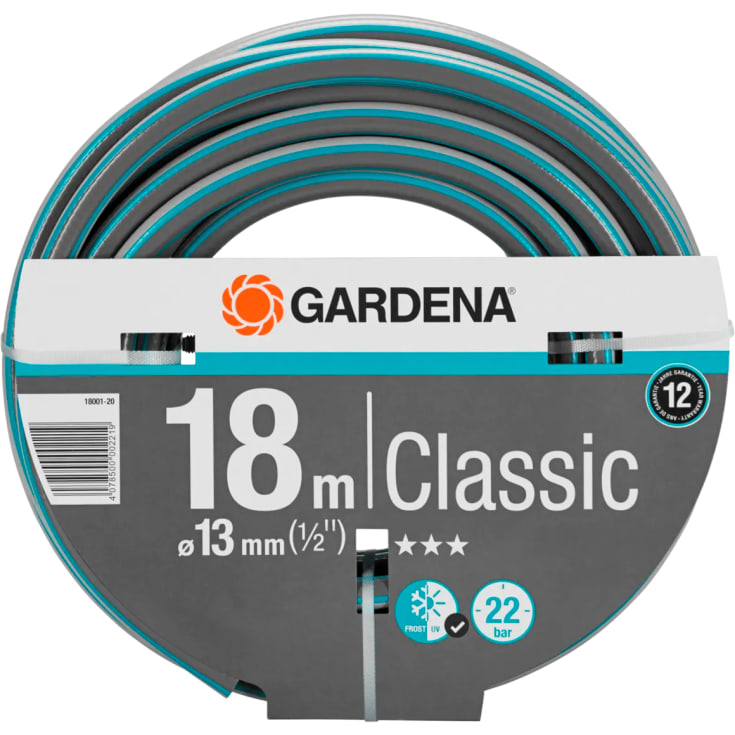 Gardena Classic hageslange, trykkbestandig, frost- og UV-bestandig, 18 m, 13 mm