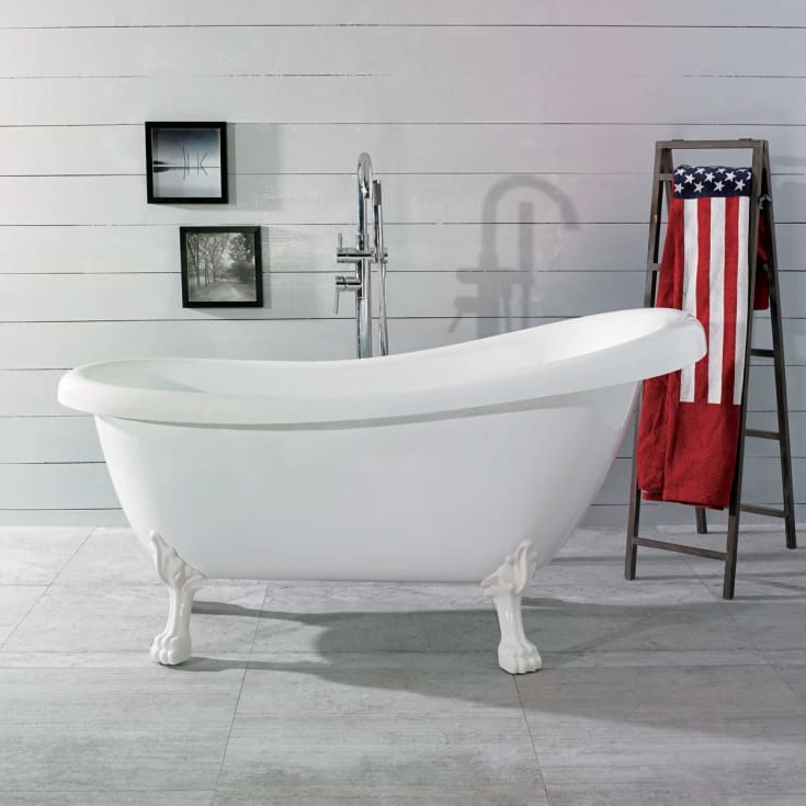 Noro Old England badekar, 153x67 cm, hvit