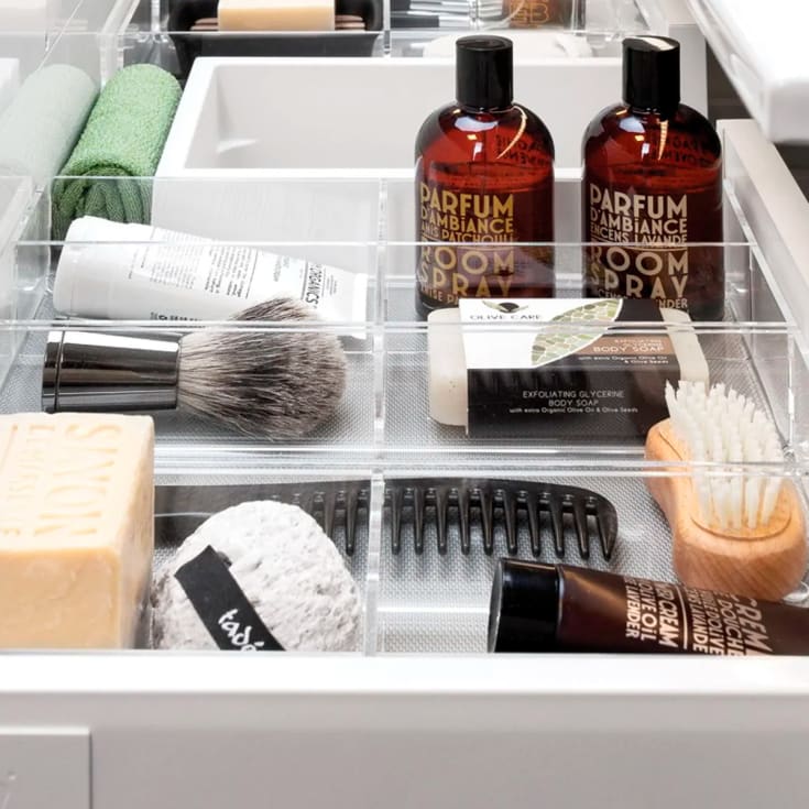 Korsbakken skuffeinndeler plexiglass sett for 80 cm skuff