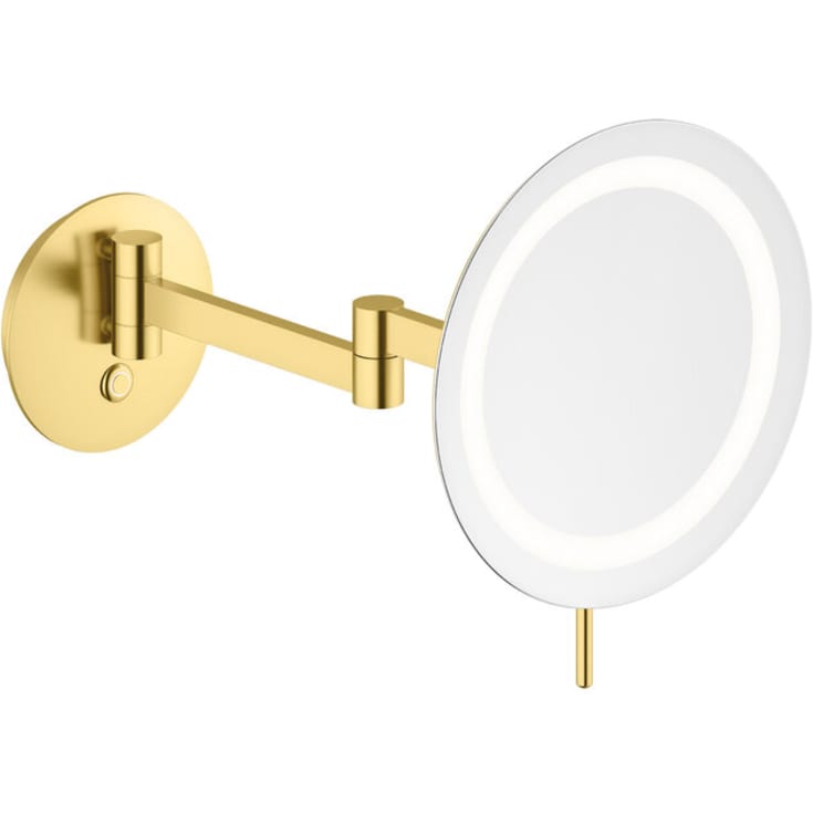 Damixa Zen makeupspejl med lys, Ø23 cm, børstet messing