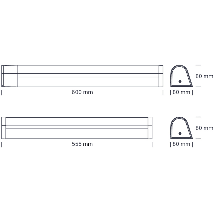 Nordtronic Bianka spejllampe, strømudtag