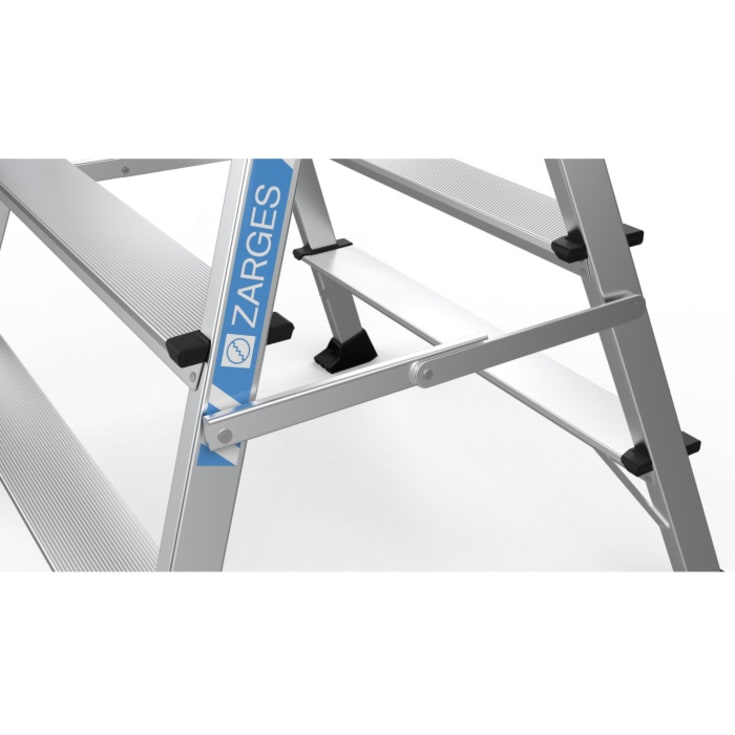 Zarges trappstege XLSTEP P, anodiserad, smal, 3 steg/0,74 m