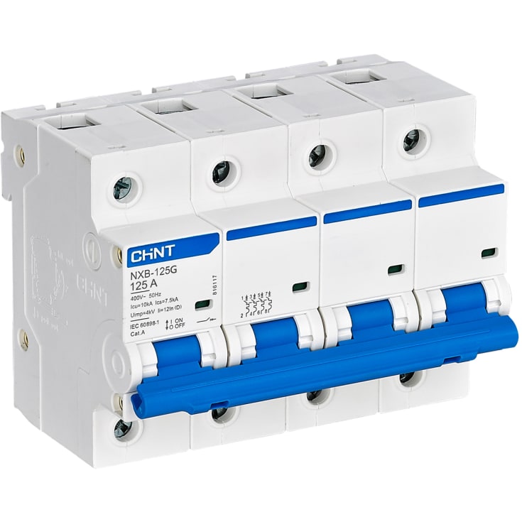 Säkring Chint MCB NXB-125G, 4P, C 125A, 10kA