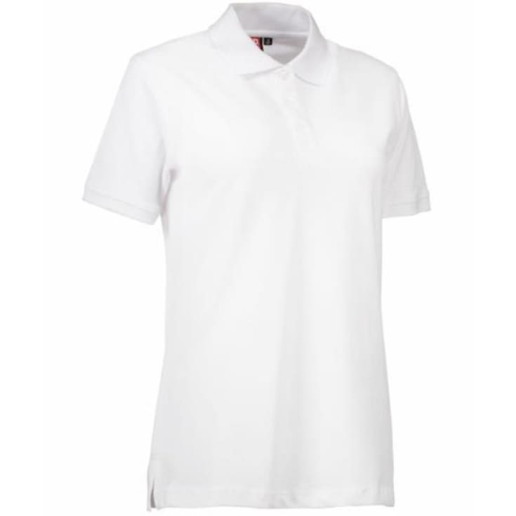 ID dame Pique Polo T-shirt med stretch, Hvid, 3XL