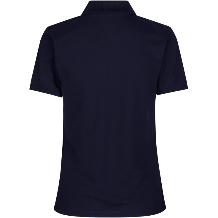 ID dame Pique Polo T-shirt med stretch, Marine, 2XL