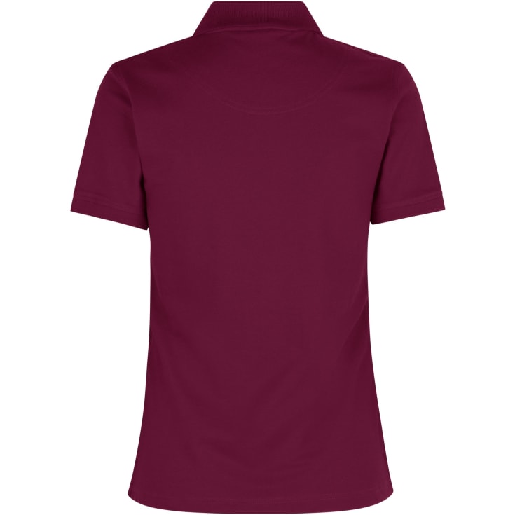 ID dame Pique Polo T-shirt med stretch, Bordeaux, 2XL
