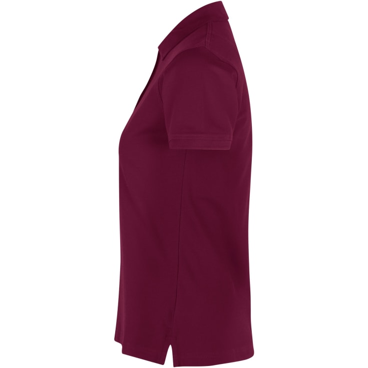 ID dame Pique Polo T-shirt med stretch, Bordeaux, 2XL