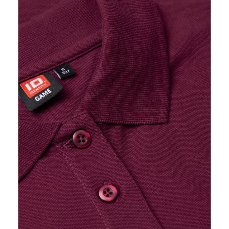 ID dame Pique Polo T-shirt med stretch, Bordeaux, 2XL