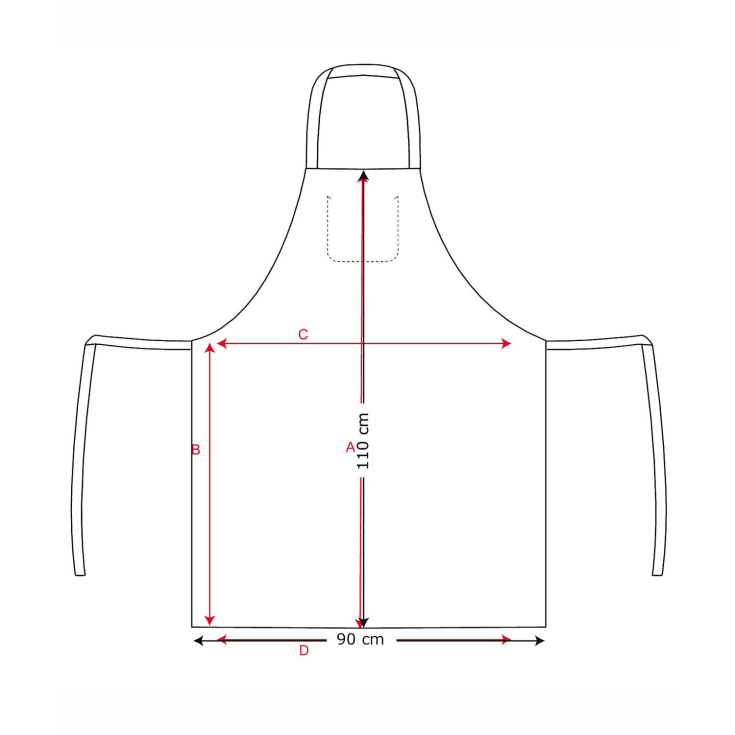 Kentaur smækforklæde med lomme, Sort, ONESIZE