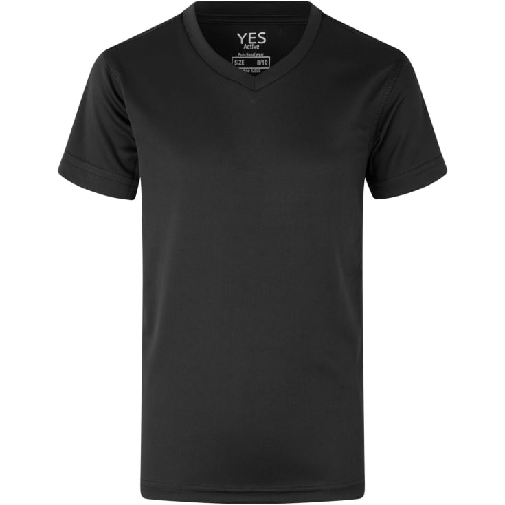 ID  Yes Active T-shirt til børn, Sort, 12-14 ÅR