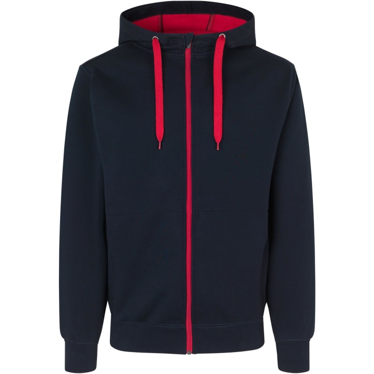 ID Bonded  sweat hættetrøje med lynlås, Marine, L