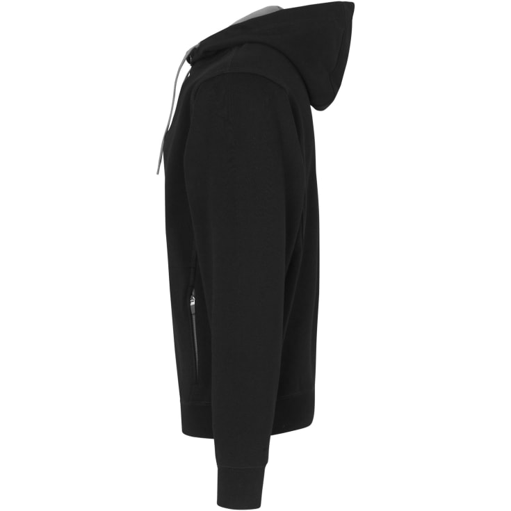ID Bonded  sweat hættetrøje med lynlås, Sort, 2XL