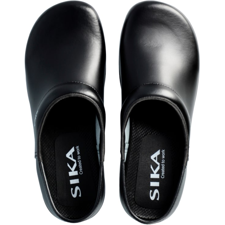Sika Flexika tresko med hælkappe, sort, str. 35