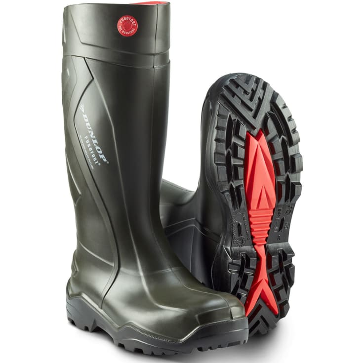 Dunlop Purofort+ sikkerhedsgummistøvler S5, Grøn, 47