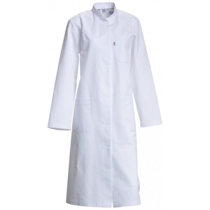 Nybo Workwear Heartbeat ekstra lang damekittel med kinakrave, Hvid, 48